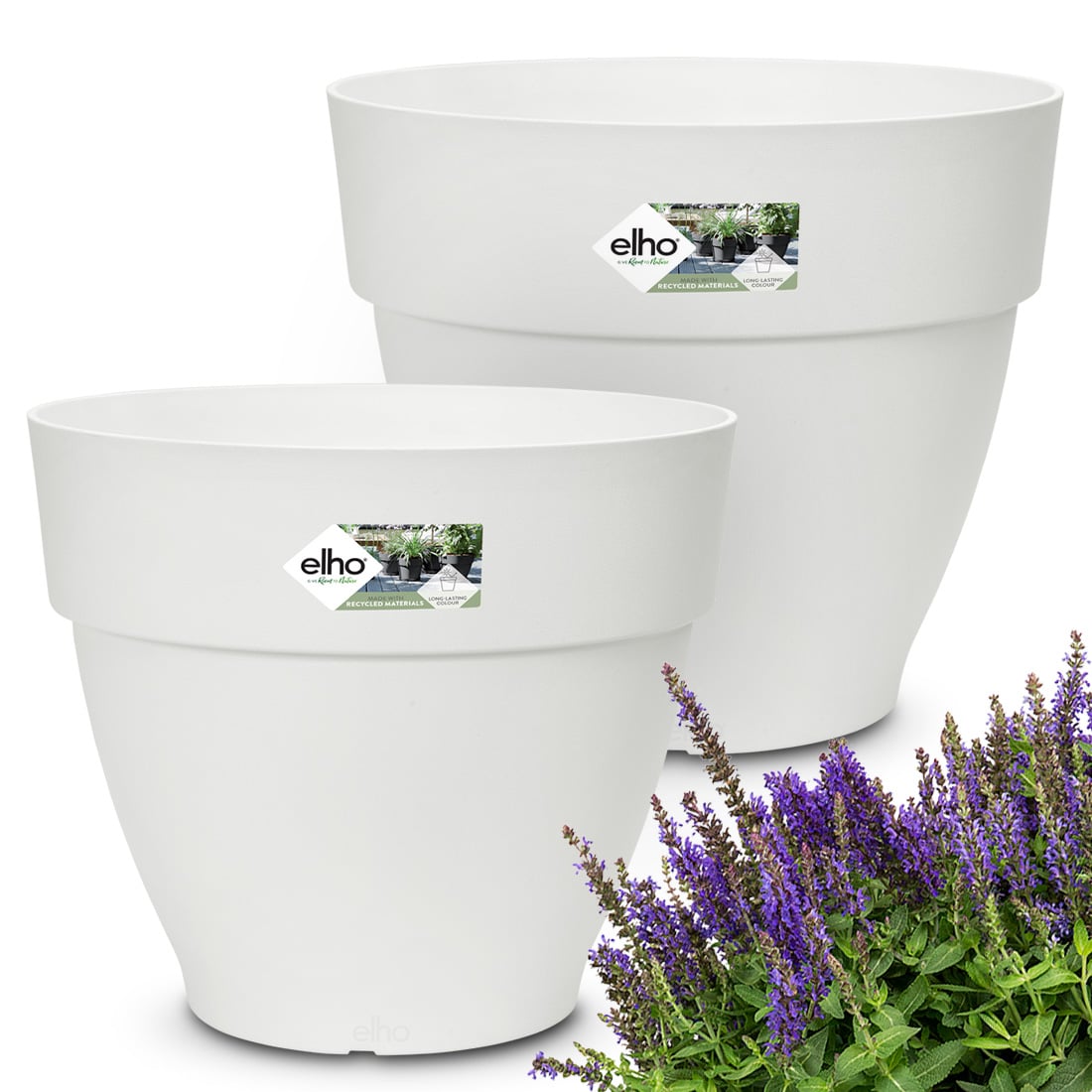 Blumentopf 2er-Set Weiß 20x17cm 3,2L von Gardebruk®