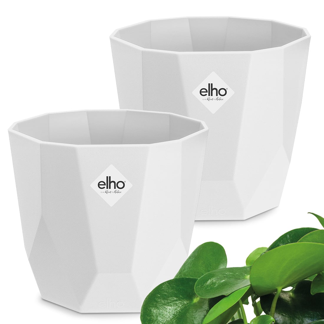 Blumentopf b for rock 2er-Set Weiß 14x13cm 1,5L von Gardebruk®