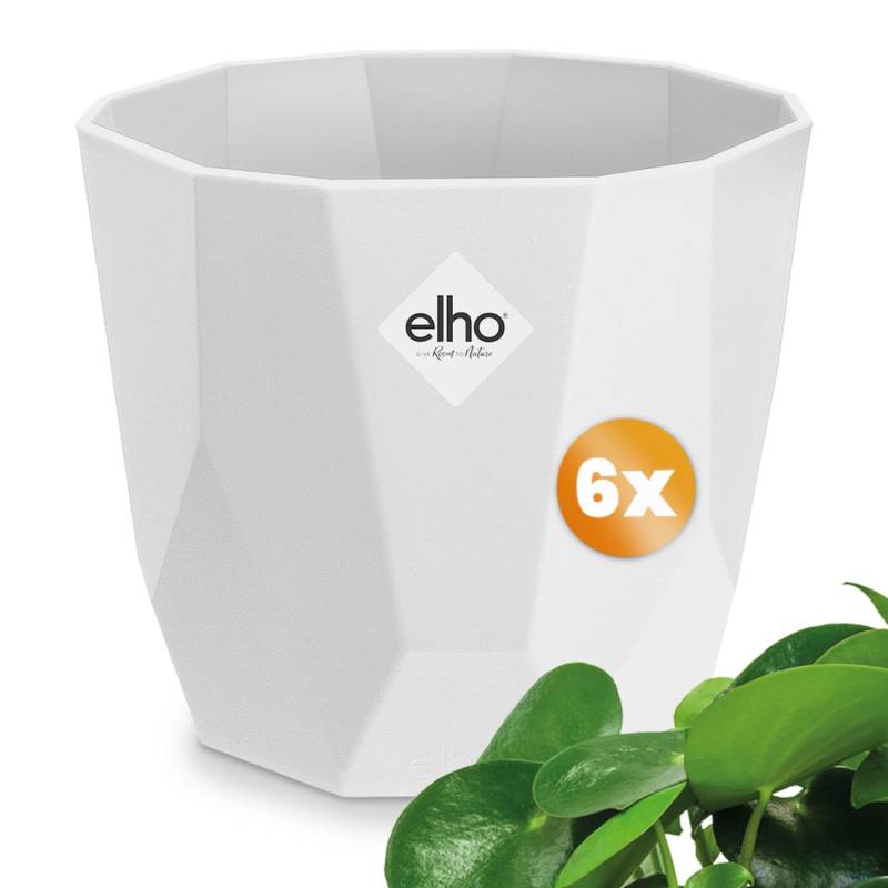 Blumentopf b for rock 6er-Set Weiß 14x13cm 1,5L von Gardebruk®