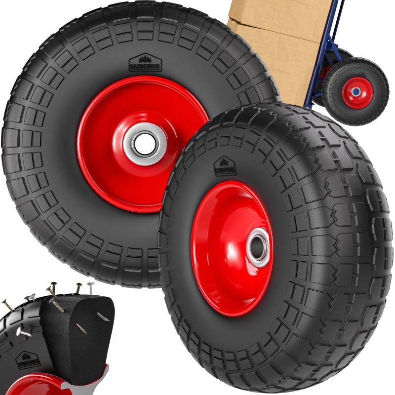 Sackkarrenrad 2er-Set Schwarz Vollgummi von Gardebruk®