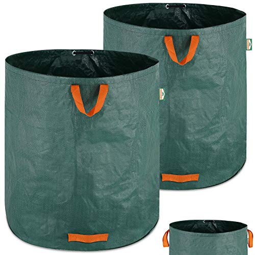 GARDEBRUK® Gartenabfallsack 2x500 Liter 50 kg Belastbarkeit stabil robust abwaschbar Garten Rasensack Gartentasche Laubsack von Gardebruk