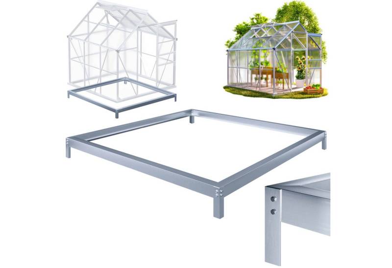 Gardebruk Gewächshaus, Gewächshaus Fundament Rahmen 190x190x12cm Stahl verzinkt von Gardebruk