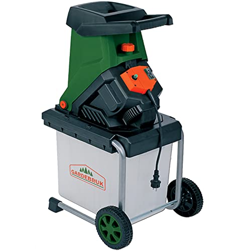Gardebruk® Gartenhäcksler 3100 W max. 40 mm Aststärke Elektrisch 50 L Robuste Auffangbox Messerhäcksler Schredder Holz von Gardebruk