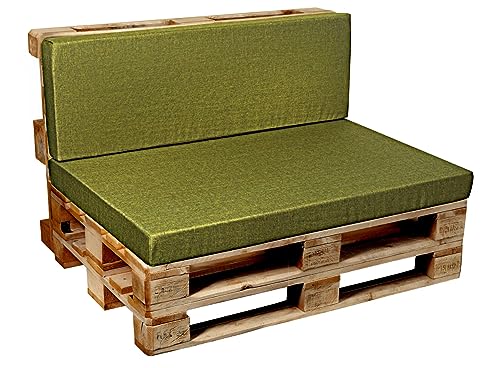 Garden Factory Palettenkissen Palettenauflagen Palettenpolster Sitzkissen, Rückenlehne oder Set, Glatt V2 (Sitzkissen Glatt 120x60, Limette) von Garden Factory