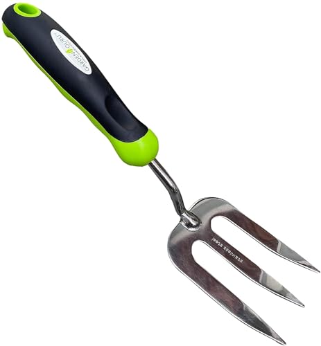 Garden Guru Edelstahl-Handjäter-Gabel-Werkzeug, rostbeständiger Edelstahl, ergonomischer Griff, ideal zum Pflanzen, Verteilen von Mulch, Jäten, Lockern und Umpflanzen von Erde Garden Guru Edelstahl-Handjäter-Gabel-Werkzeug, rostbeständiger Edelstahl, ergonomischer Griff, ideal zum Pflanzen, Verteilen von Mulch, Jäten, Lockern und Umpflanzen von Erde von Garden Guru Lawn & Garden Tools