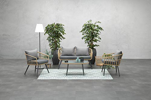 Garden Impressions Aluminium Polyrattan-Lounge Franklin, Open Wicker, inklusive wasserabweisender Kissen von Garden Impressions