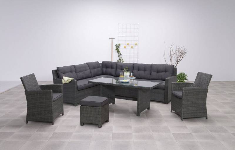 Garden Impressions Gartenlounge-Set Hohe Dining Polyrattan Lounge "Aboyne", inkl. Zwei Sesseln und einem Hocker von Garden Impressions