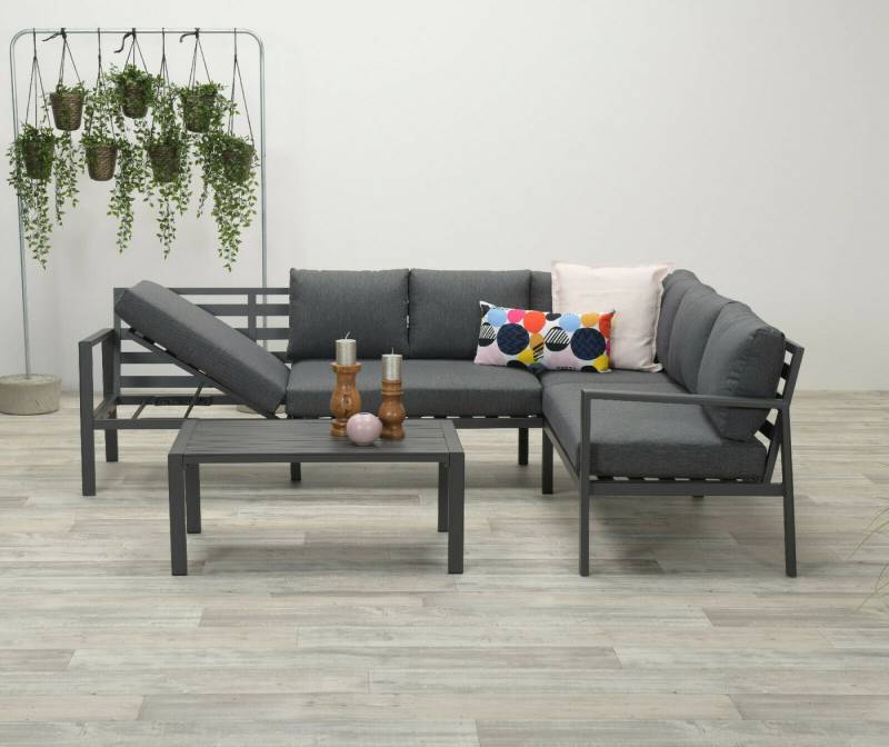 Garden Impressions Gartenlounge-Set "Lexinton Rechts", Aluminium Lounge mit Liegefunktion, wasserabweisende Kissen von Garden Impressions