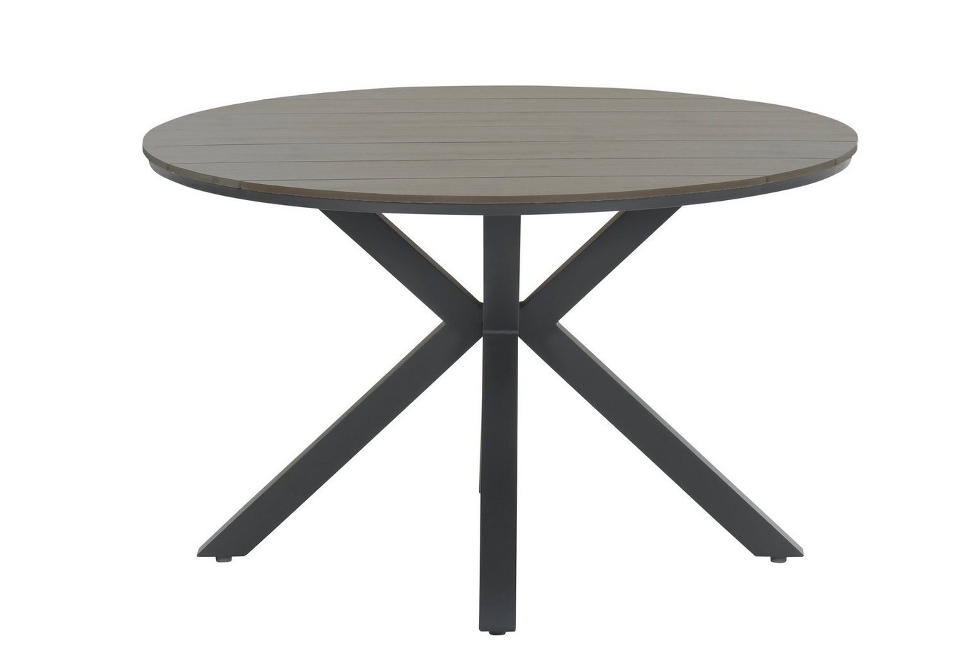 Garden Impressions Gartentisch rund 122 cm Edison dunkel Esstisch Terrassentisch Balkontisch, höhenverstellbare Füße / absolut wetterfest und pflegeleicht von Garden Impressions