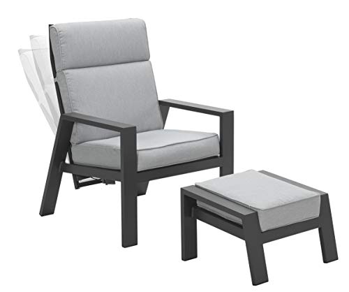 Garden Impressions Luxus Relaxsessel mit Hocker Max, Verstellbarer Rücken von Garden Impressions