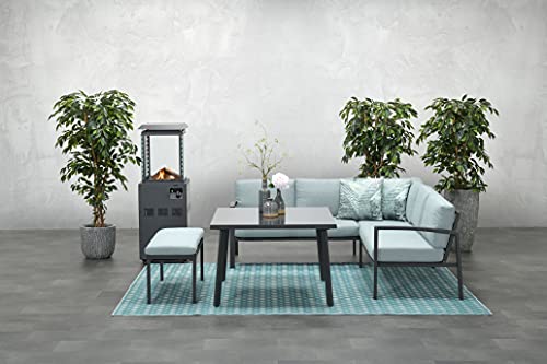 Garden Impressions Hohe Dining Aluminium Lounge Wellington Carbon/mintgrau, inklusive XL Bank und wasserabweisender Kissen von Garden Impressions