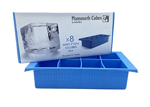 Goliath Ice Mammoth Cubes, Giant Ice Cube Tray, Creates 8 XL 5 Zoll Eiswürfel, Longer Lasting, Neuheit Trinkgeschenke (Blau) von Garden Magic
