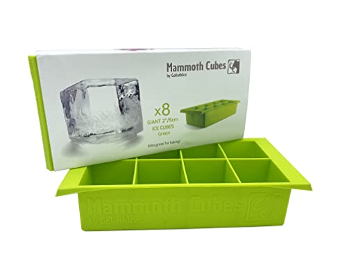 Goliath Ice Mammoth Cubes, Giant Ice Cube Tray, Creates 8 XL 5 Zoll Eiswürfel, Longer Lasting, Neuheit Trinkgeschenke (Grün) von Garden Magic