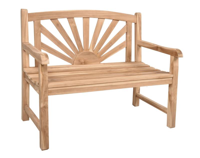 Bank Gartenbank MARSIA 2-Sitzer aus Teakholz 110 cm mit Sonnenmotiv von Garden Pleasure