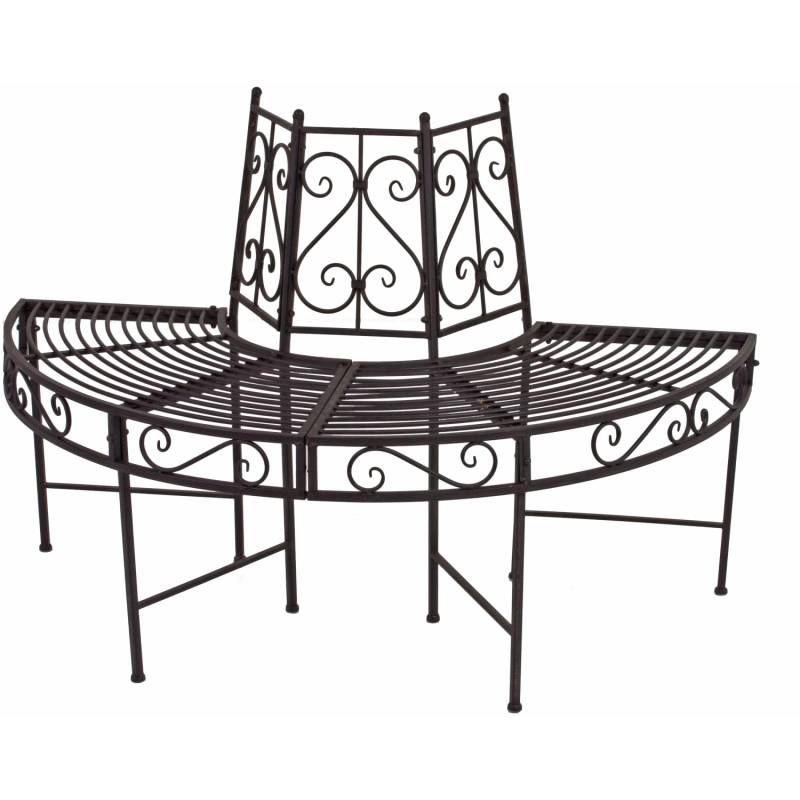 Baumbank-Hälfte aus Metall 3-Sitzer Rost 80 x 62 x 122 cm von Garden Pleasure