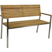 GARDEN PLEASURE Bank »DENVER«, Teakholz/Edelstahl, BxHxT: 125 x 86 x 55 cm - braun von Garden Pleasure