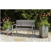 GARDEN PLEASURE Bank »Sanremo«, Aluminium/ Kunststoffgeflecht - grau von Garden Pleasure