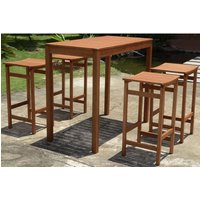 GARDEN PLEASURE Bar-Set, 4 Sitzplätze, Eukalyptusholz - beige von Garden Pleasure