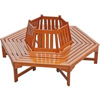 GARDEN PLEASURE Baumbank »ONTARIO«, 6-Sitzer, BxHxT: 155 x 78 x 155 cm - braun von Garden Pleasure