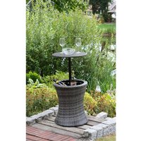 GARDEN PLEASURE Gartentisch »MUMBAI«, Ø: 45 cm, Stahl/Kunstoffgeflecht - grau von Garden Pleasure