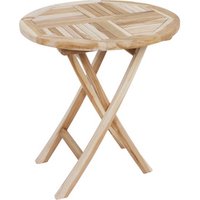 GARDEN PLEASURE Klapptisch »JAVA«, Ø: 70 cm, Teakholz - beige von Garden Pleasure