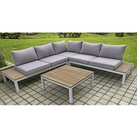GARDEN PLEASURE Loungeset, 4 Sitzplätze, Aluminium/polystyrol_eps - braun von Garden Pleasure