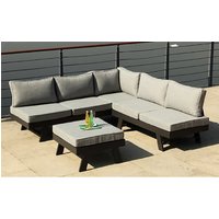 GARDEN PLEASURE Loungeset, 4 Sitzplätze, Aluminium - grau von Garden Pleasure