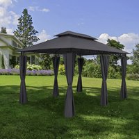 GARDEN PLEASURE Pavillon »MOLDAU«, rechteckig, BxT: 400 x 300 cm - grau von Garden Pleasure