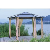 GARDEN PLEASURE Pavillon »SALMON«, eckig, rund, BxT: 395 x 395 cm - grau von Garden Pleasure