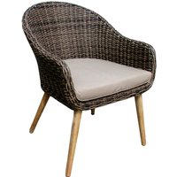 GARDEN PLEASURE Stuhl »Pueblo«, BxTxH: 70  x 65  x 87  cm, Akazienholz/ Kunststoffgeflecht/ Aluminium/ Polyester - braun von Garden Pleasure