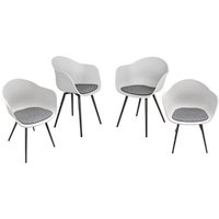 GARDEN PLEASURE Stuhl-Set »Zara«, 4 Sitzplätze - weiss von Garden Pleasure
