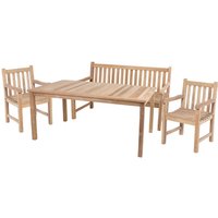 GARDEN PLEASURE Tischgruppe »SOLO«, 4-tlg., Braun, Holz von Garden Pleasure
