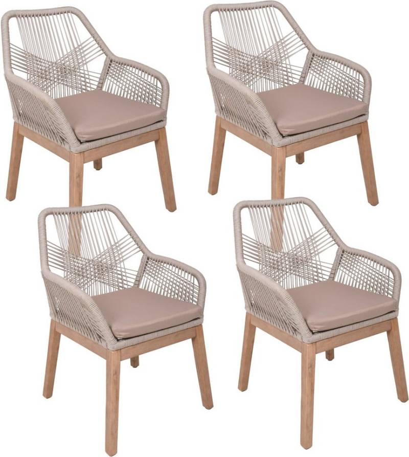 Garden Pleasure Armlehnstuhl POMONA, braun, 4er Set (Set, 4 St), braun von Garden Pleasure