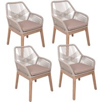 Garden Pleasure Armlehnstuhl "POMONA, braun, 4er Set" (Set) 4 Stk.braun von Garden Pleasure