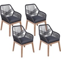 Garden Pleasure Armlehnstuhl "POMONA, grau, 4er Set", (Set), 4 St., grau von Garden Pleasure