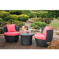 Garden Pleasure Balkonset Set, 1x Tisch, 2x Sessel, 3 Stk. tlg. inkl. Auflagen von Garden Pleasure