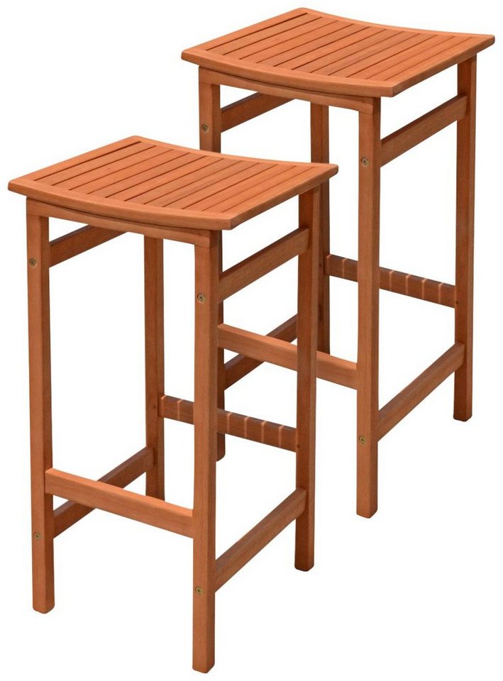 Garden Pleasure Barhocker PALMDALE, (2er Set), Eukalyptusholz, braun von Garden Pleasure