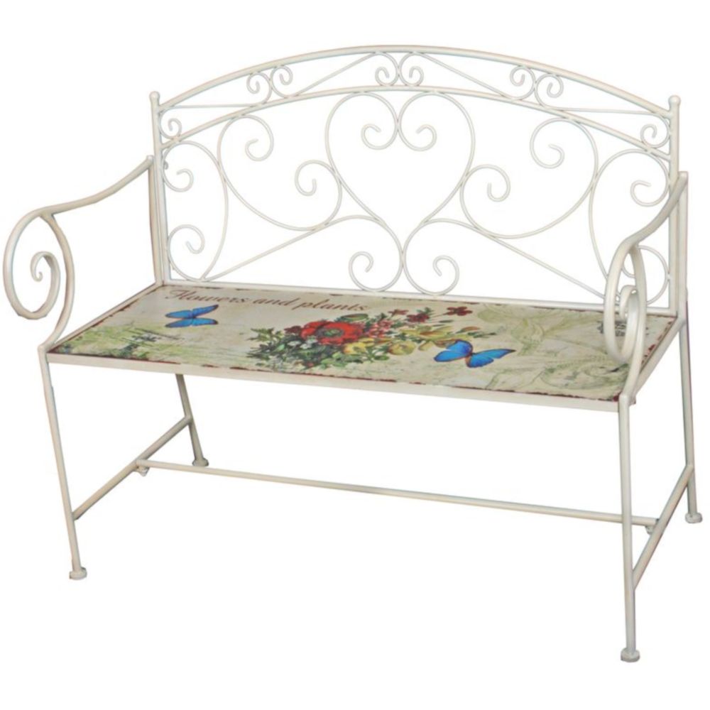 Garden Pleasure Deko-Bank Floral 109 x 58 x 10 cm von Garden Pleasure