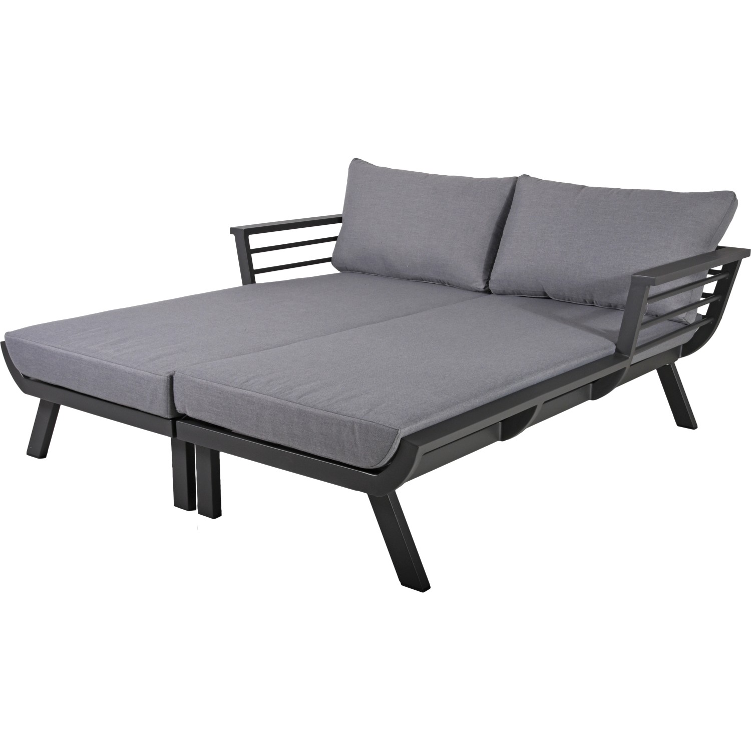 Garden Pleasure Doppelliege Delia 174 cm x 62/68 cm x 170 cm Anthrazit von Garden Pleasure