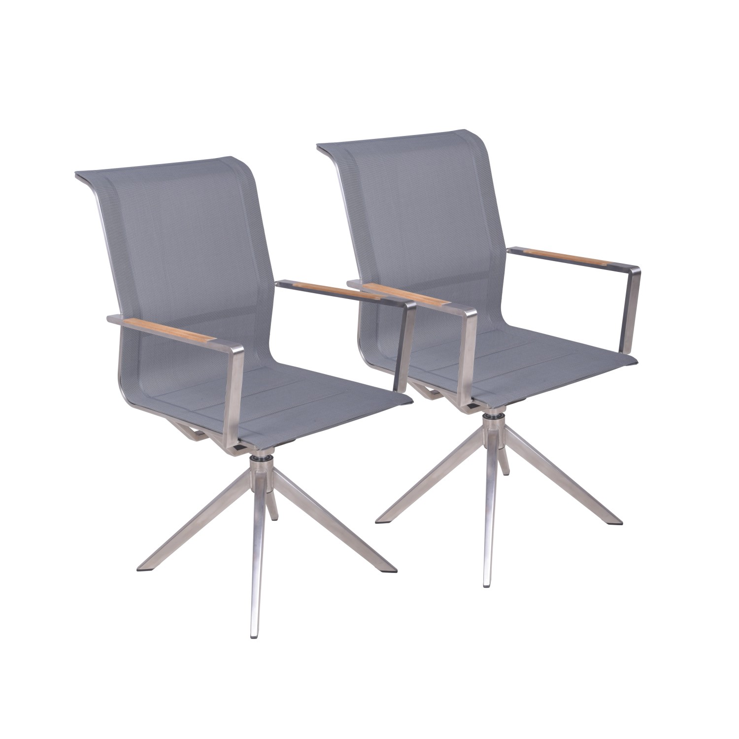 Garden Pleasure Drehstuhl Salida 2er Set 95 cm x 63 cm x 54 cm Silber-Grau Garden Pleasure Drehstuhl Salida 2er Set 95 cm x 63 cm x 54 cm Silber-Grau von Garden Pleasure