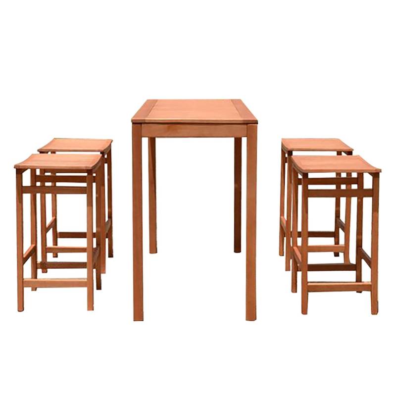 home24 Garten-Bartisch Palmdale Eukalyptus massiv, geölt 120 x 65 cm Braun von home24