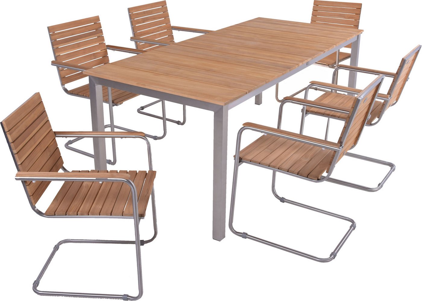 Garden Pleasure Garten-Essgruppe, Tischgruppe »DALLAS/DENVER Set 05«, (Set, 5-tlg), 4 Stühle (stapelbar), Tisch LxB: 200x90 cm von Garden Pleasure