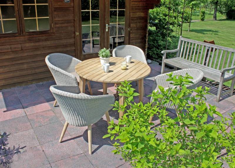 Garden Pleasure Garten-Essgruppe, Tischgruppe »OAKLAND/ARVARDA Set 01«, (Set), 4 Sessel, Tisch LxB: 200x100 cm, inkl Auflagen von Garden Pleasure