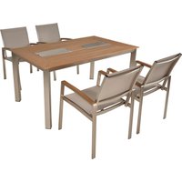 Garden Pleasure Garten-Essgruppe ", Tischgruppe "FLORENCE"", (Set, 5 tlg.), 4 Stühle (stapelbar), Tisch LxB: 90x75 cm, mit 2 Eisbehälter im Tisch von Garden Pleasure