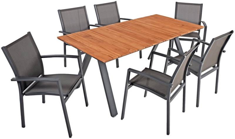 Garden Pleasure Garten-Essgruppe DAVINA, (7-tlg), aus hochwertigem Teakholz von Garden Pleasure