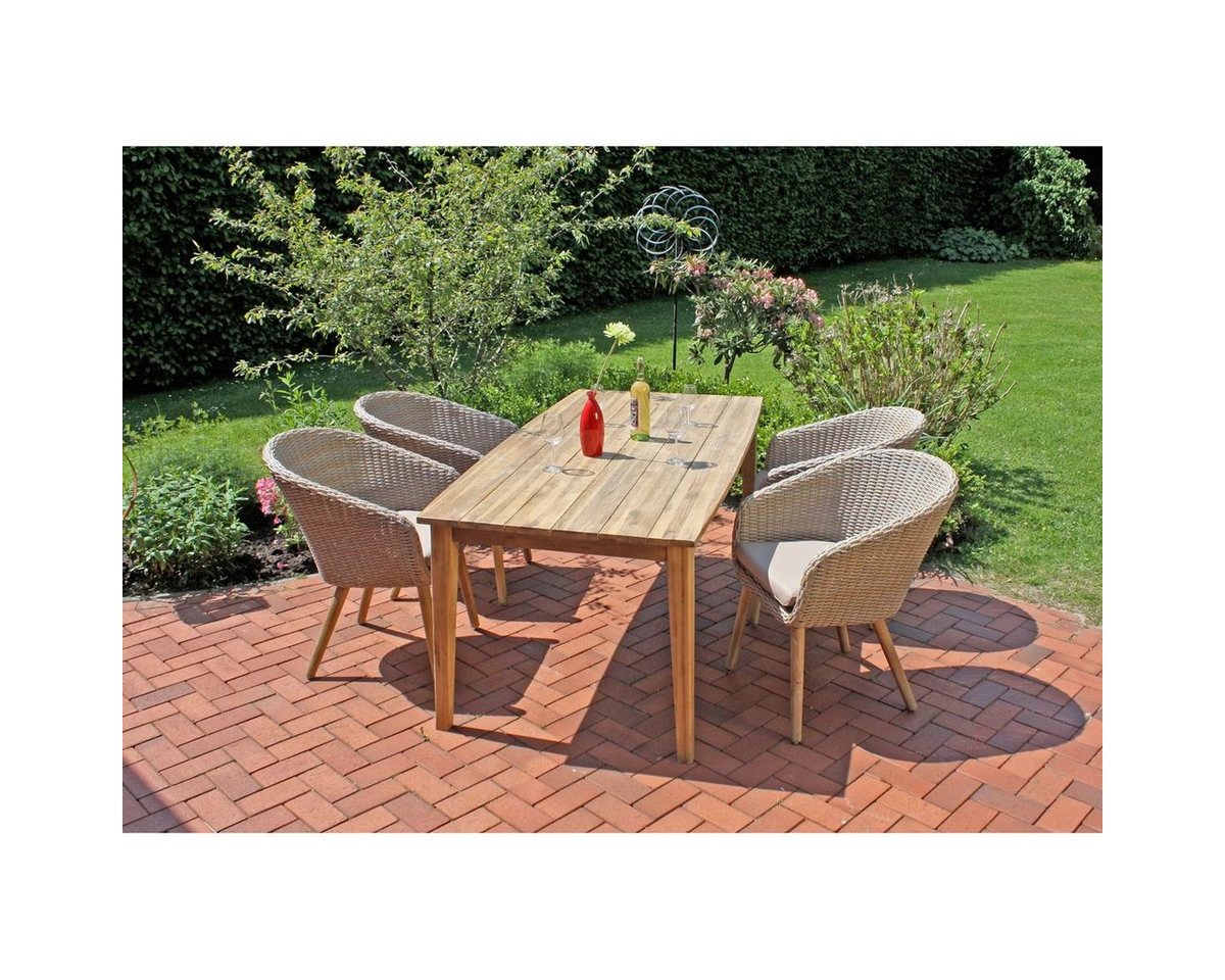 Garden Pleasure Garten-Essgruppe OAKLAND, (5-tlg), robustes Tischdesign von Garden Pleasure