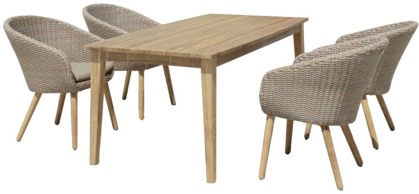 Garden Pleasure Garten-Essgruppe OAKLAND, (5-tlg), robustes Tischdesign von Garden Pleasure