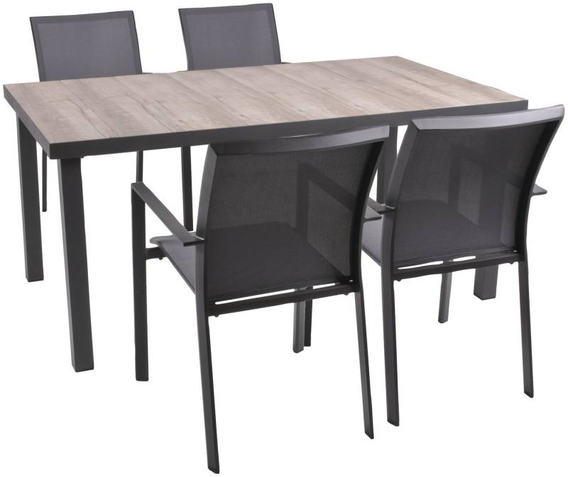 Garden Pleasure Garten-Essgruppe RANA, (5-tlg), mit hübscher Keramik-Tischplatte von Garden Pleasure