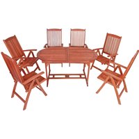 Garden Pleasure Garten-Essgruppe "STOCKHOLM" 7 Stk. tlg. ausziehbar von Garden Pleasure