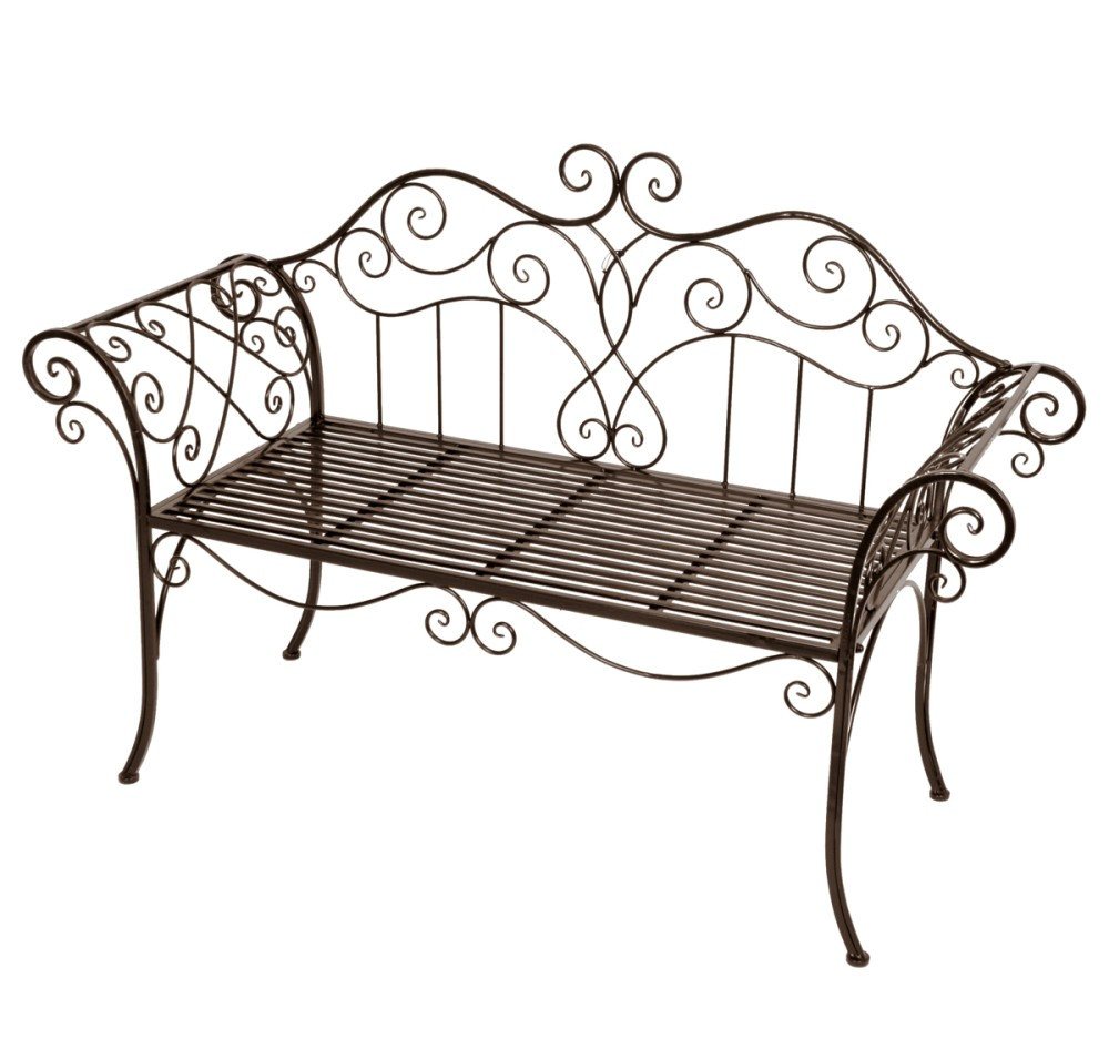 Garden Pleasure Gartenbank (1-St), Metall Garten Bank Sitzbank Parkbank Terrasse Rost Antik Optik von Garden Pleasure